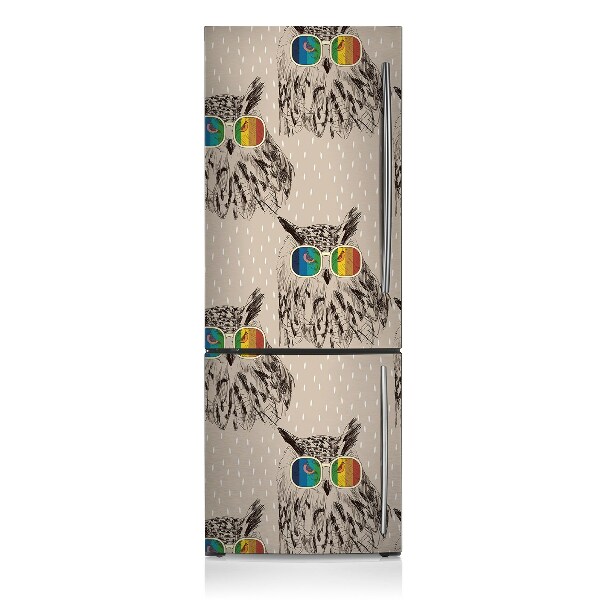 Decoration fridge cover Owl in glasses