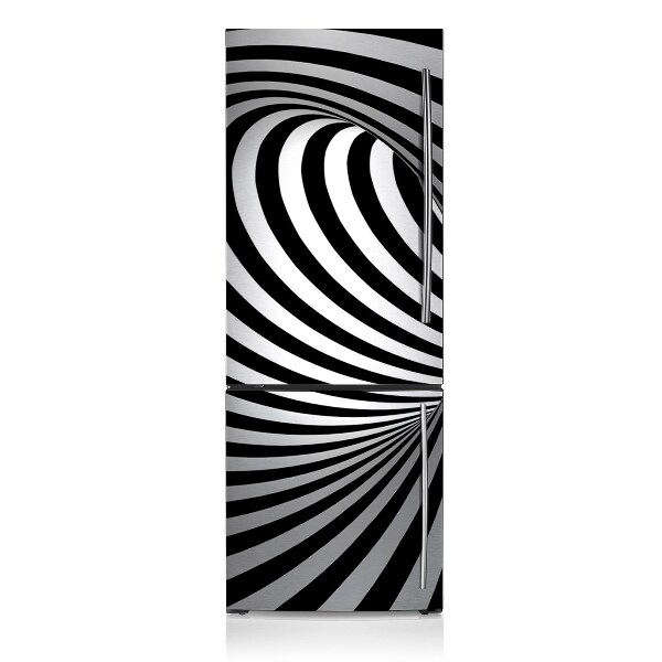 Magnetic fridge cover Black and white vortex