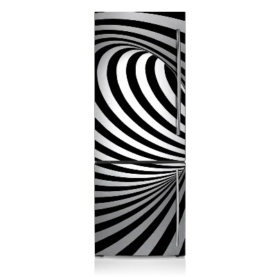 Magnetic fridge cover Black and white vortex