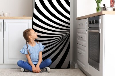 Magnetic fridge cover Black and white vortex