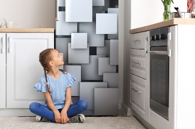 Magnetic fridge cover Gray blocks