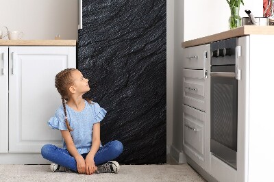 Magnetic fridge cover Black marble