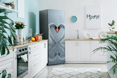 Magnetic fridge cover Swans