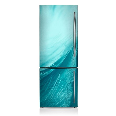 Magnetic fridge cover Blue feathers