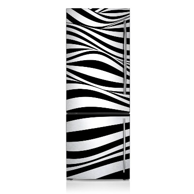 Magnetic fridge cover Black and white waves