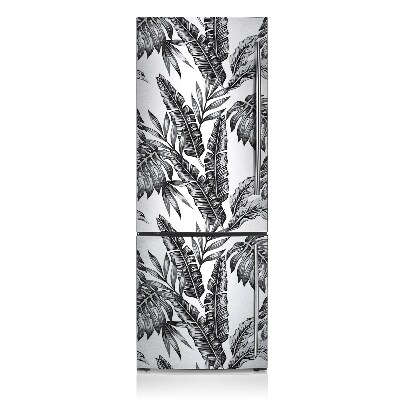 Magnetic fridge cover Exotic leaves gray motif