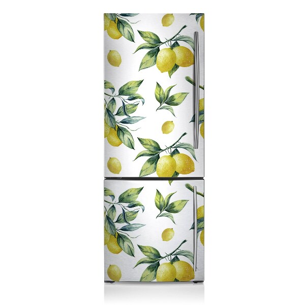 Magnetic fridge cover Yellow lemons