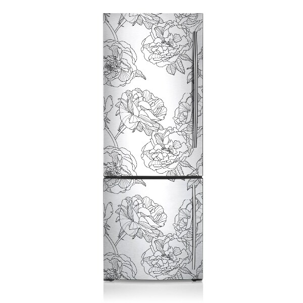 Magnetic fridge cover Drawn roses