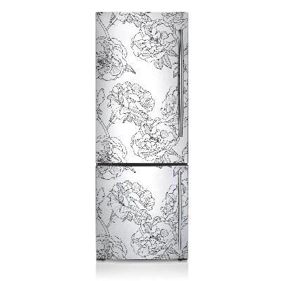 Magnetic fridge cover Drawn roses