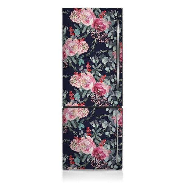 Magnetic fridge cover Flowers and leaves