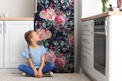 Magnetic fridge cover Flowers and leaves