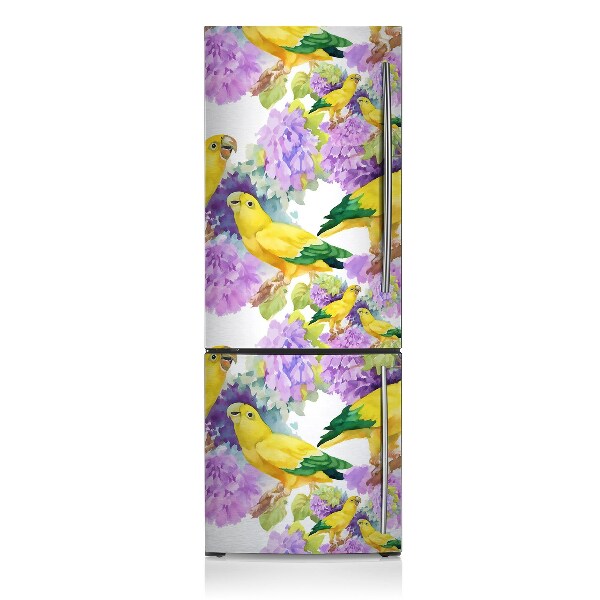 Decoration fridge cover Yellow parrots