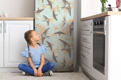 Decoration fridge cover Flying swallows