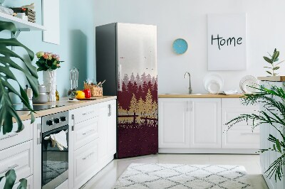 Decoration fridge cover Autumn forest