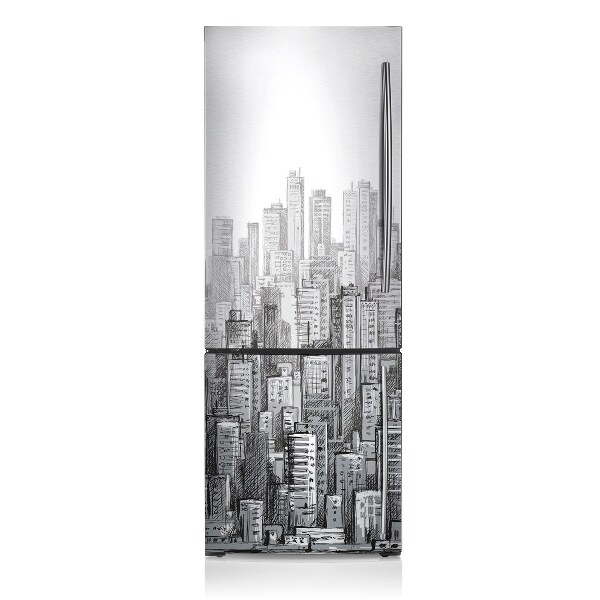 Decoration fridge cover Black city