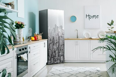 Decoration fridge cover Black city