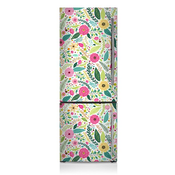 Magnetic fridge cover Colorful flowers