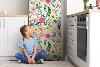 Magnetic fridge cover Colorful flowers