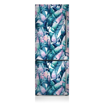 Magnetic fridge cover Colorful painted leaves