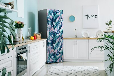 Magnetic fridge cover Colorful painted leaves