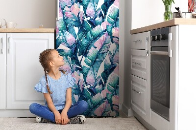 Magnetic fridge cover Colorful painted leaves