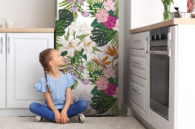 Magnetic fridge cover Exotic flowers