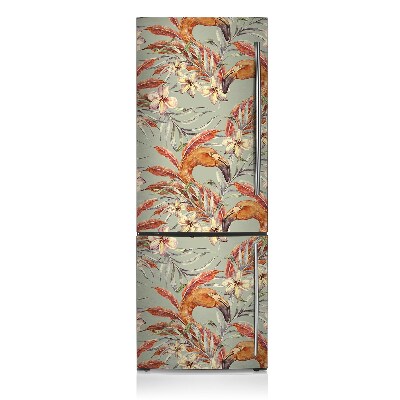 Magnetic fridge cover Flamingos retro style