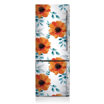 Magnetic fridge cover Orange flower