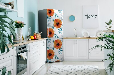 Magnetic fridge cover Orange flower