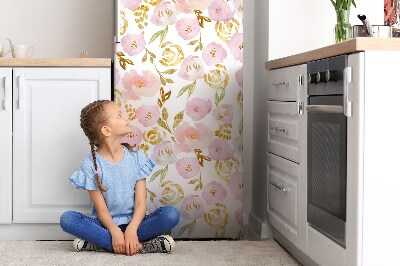 Magnetic fridge cover Pink flowers