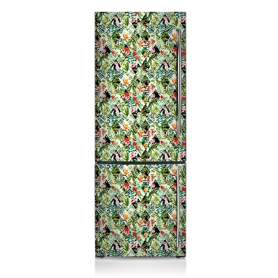 Magnetic fridge cover Flowers and birds