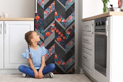 Magnetic fridge cover Flowers made of herringbone