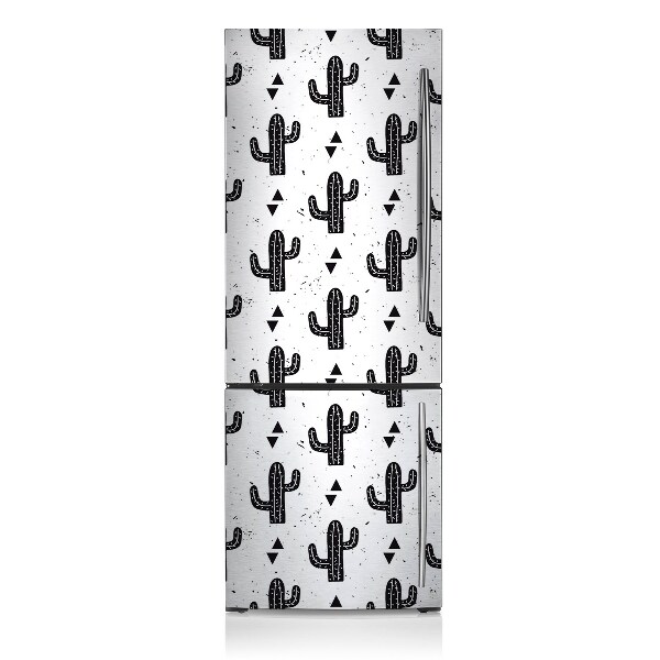 Decoration fridge cover Black cactus