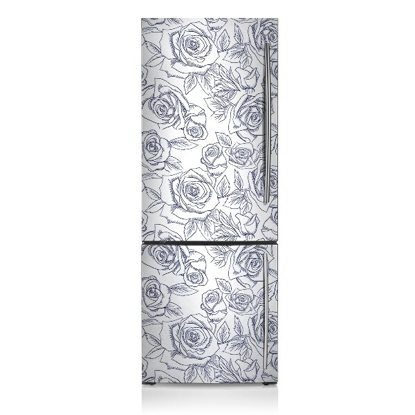 Decoration fridge cover Blue roses