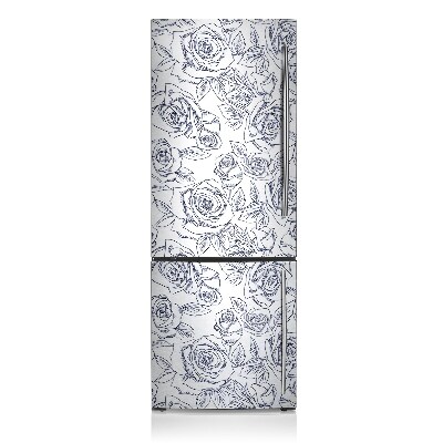 Decoration fridge cover Blue roses