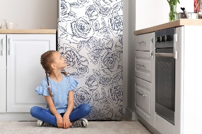 Decoration fridge cover Blue roses