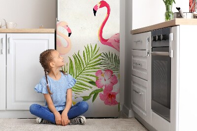 Decoration fridge cover A pair of flamingos