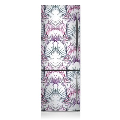 Decoration fridge cover Pink leaves