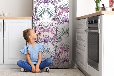 Decoration fridge cover Pink leaves