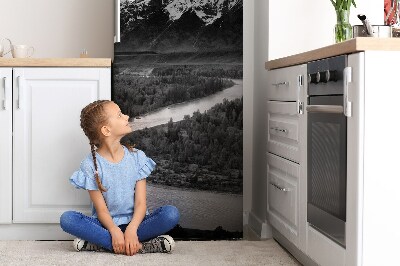 Decoration fridge cover Dark mountain