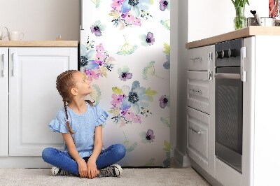 Magnetic fridge cover Purple flowers