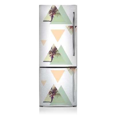 Decoration fridge cover Palms in triangles