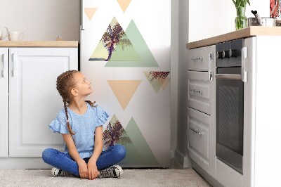 Decoration fridge cover Palms in triangles