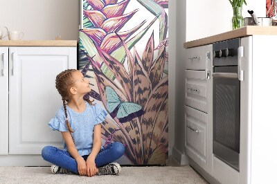 Magnetic fridge cover Flowers and butterflies