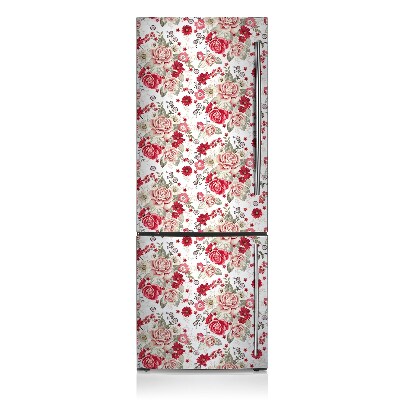 Magnetic fridge cover Red flowers