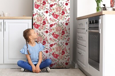 Magnetic fridge cover Red flowers