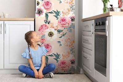 Magnetic fridge cover Pastel flowers