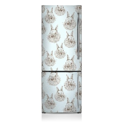 Magnetic fridge cover Rabbit flowers