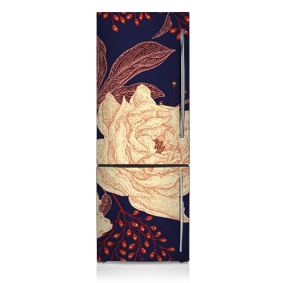 Magnetic fridge cover Dark floral pattern