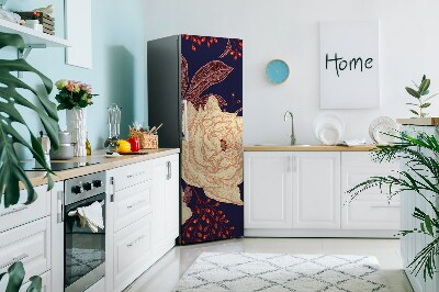 Magnetic fridge cover Dark floral pattern